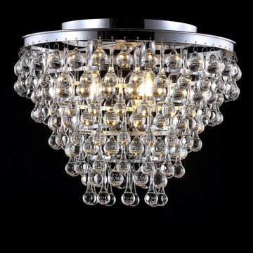 Toronto 16" Metal/Crystal LED Flush Mount - JONATHAN Y
